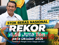 Stok Beras Nasional Capai 4,56 Juta Ton, Mentan Amran Klaim Ketahanan Pangan Aman hingga Juli 2027